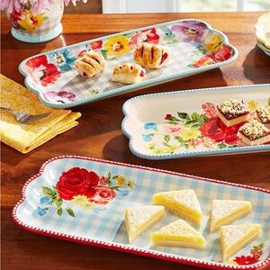 The Pioneer Woman Sweet Rose  Floral and Gingham Serveware Set